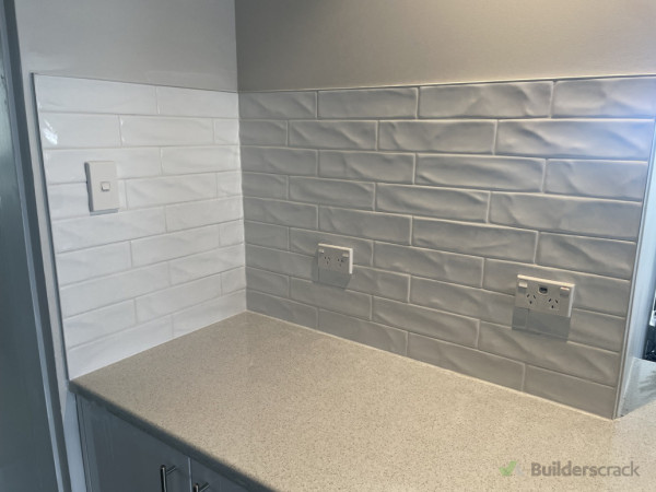 New kitchen wall tiles install completed