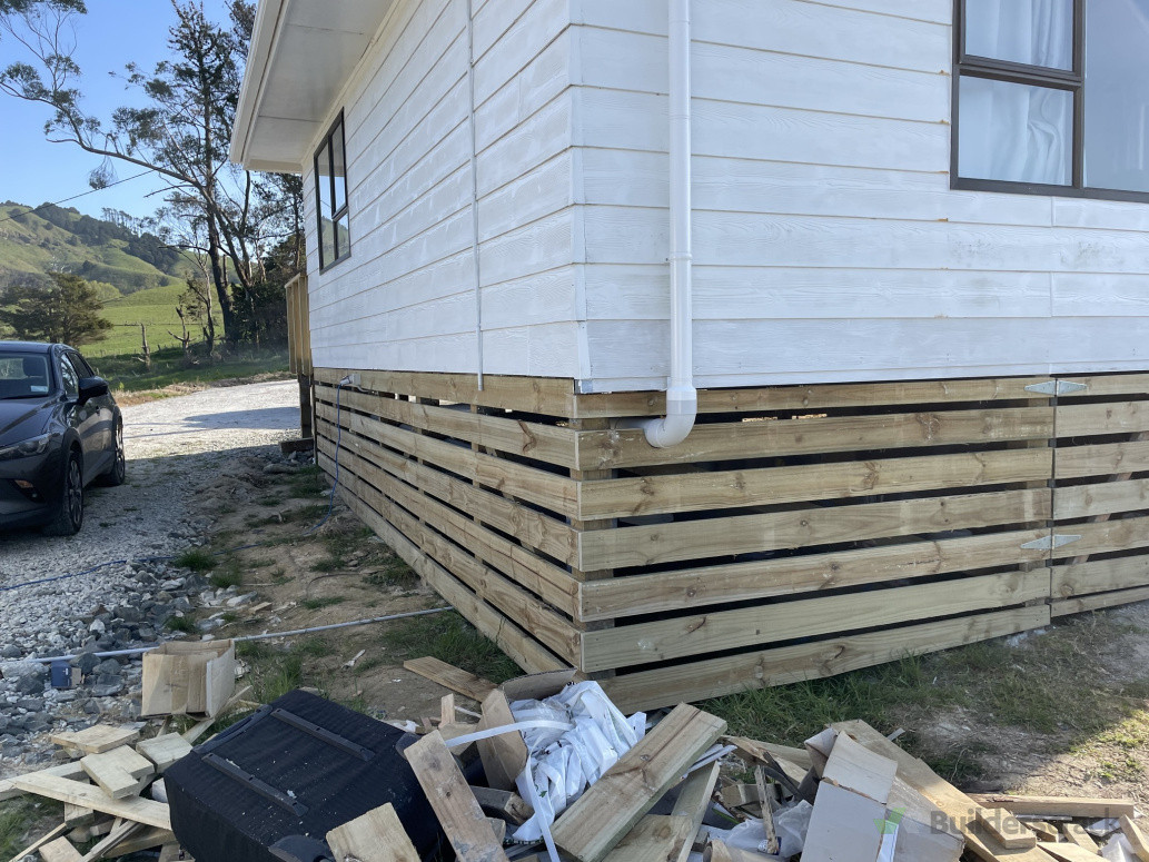 Relocated house - installed new basebaords and access door