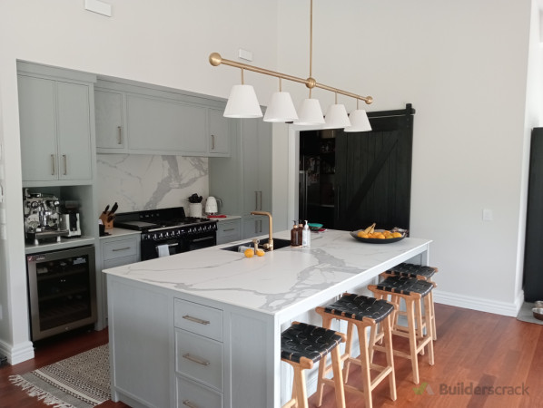 New kitchen, barn door, bulkhead, butlers pantry built