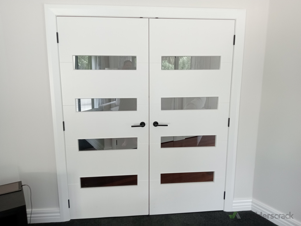 New doors, installed hardware, new architraves and skirting