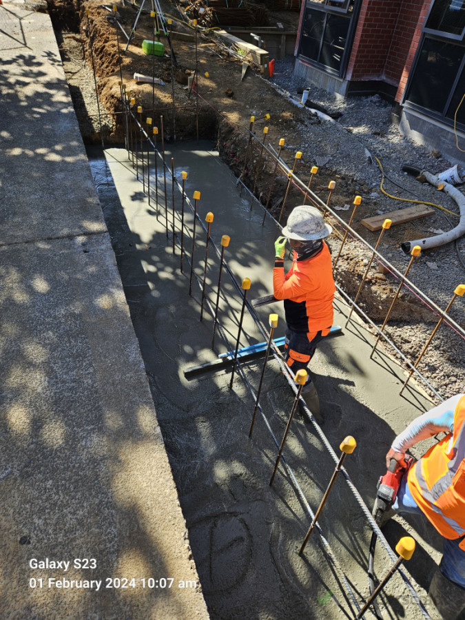 Pouring concrete