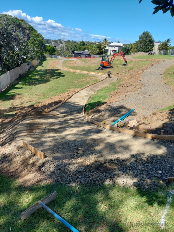 Completed cut for bike track