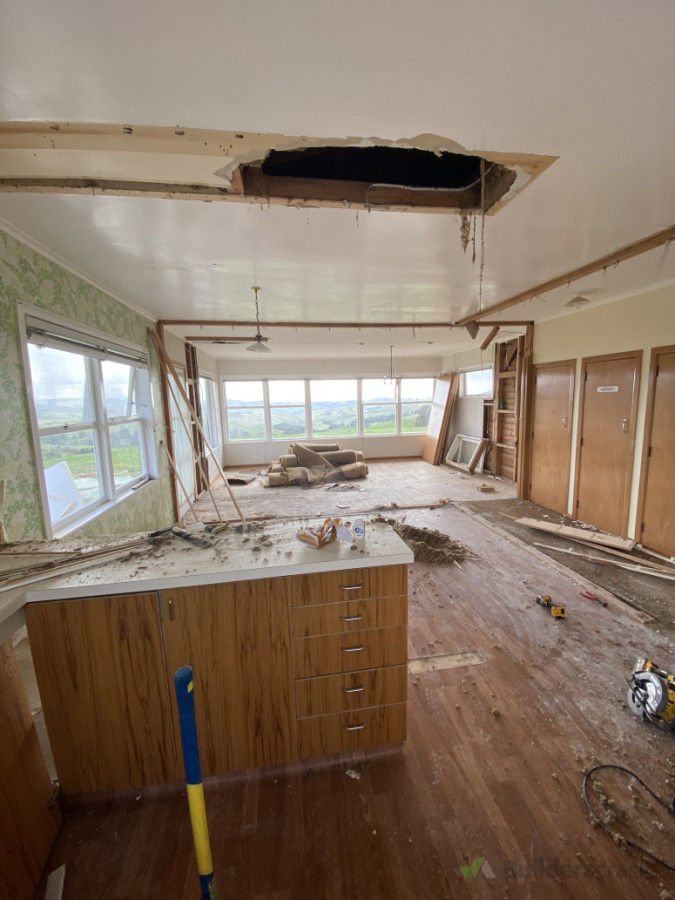 Start of demolition removing internal walls creating a open plan living space