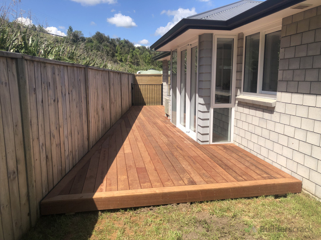 Kwila deck out to fence instead of grass