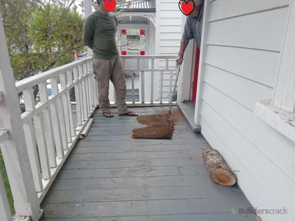 Deck floor before repair and repaint