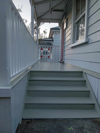 deck and steps after repair and painting