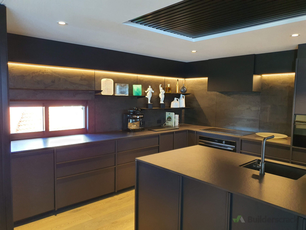 Feature LED Strip Lights in Kitchen