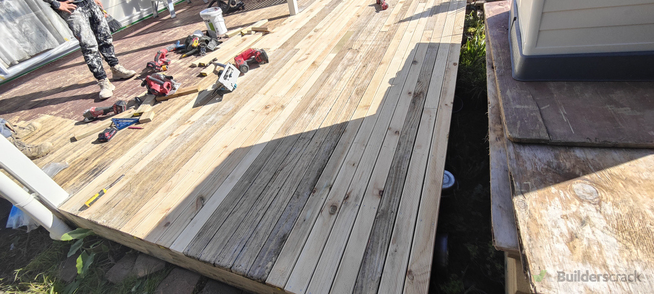 replacing old rotten decking