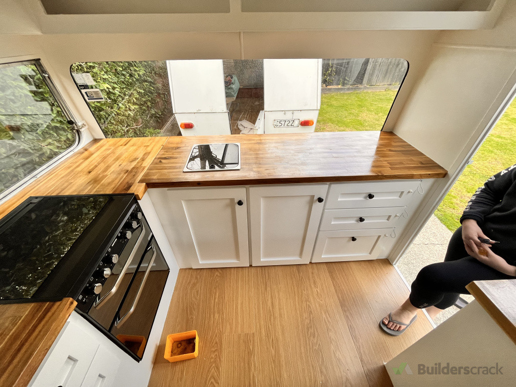 Kitchen I built inside an on retro caravan renovated