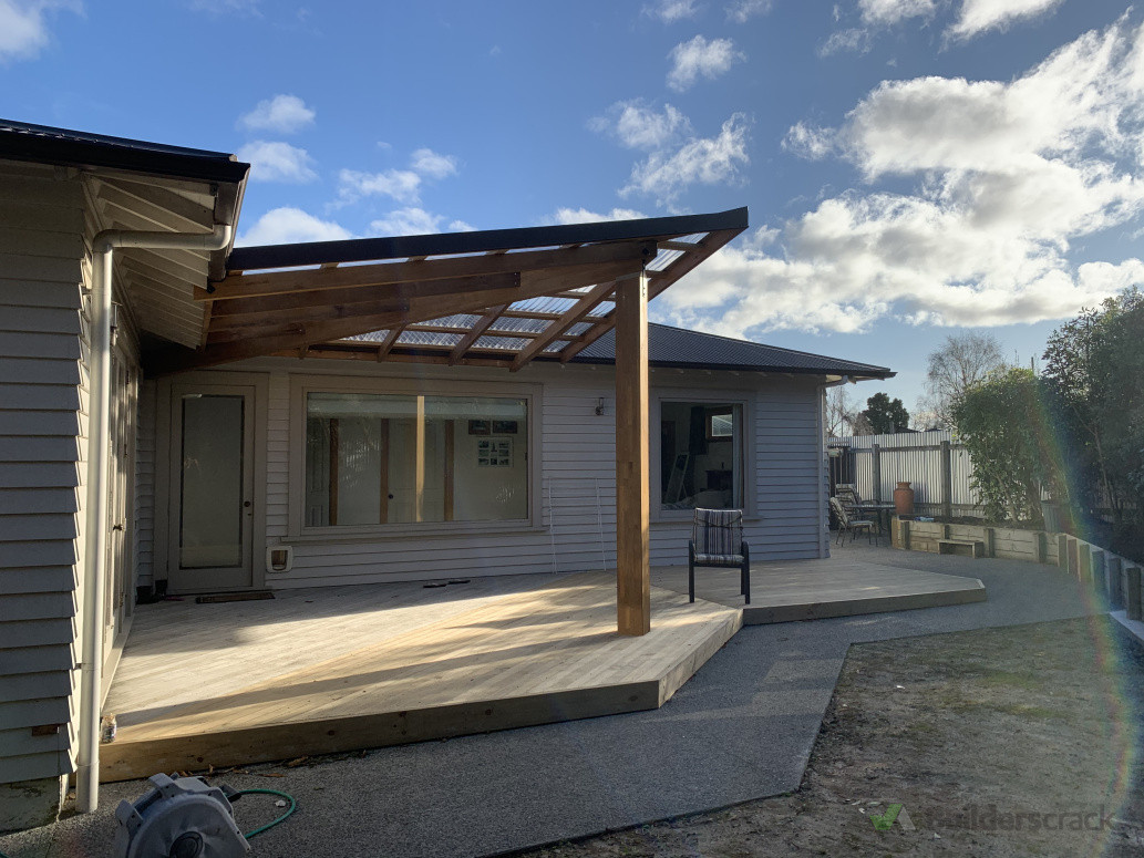 Interesting verandah and deck extension