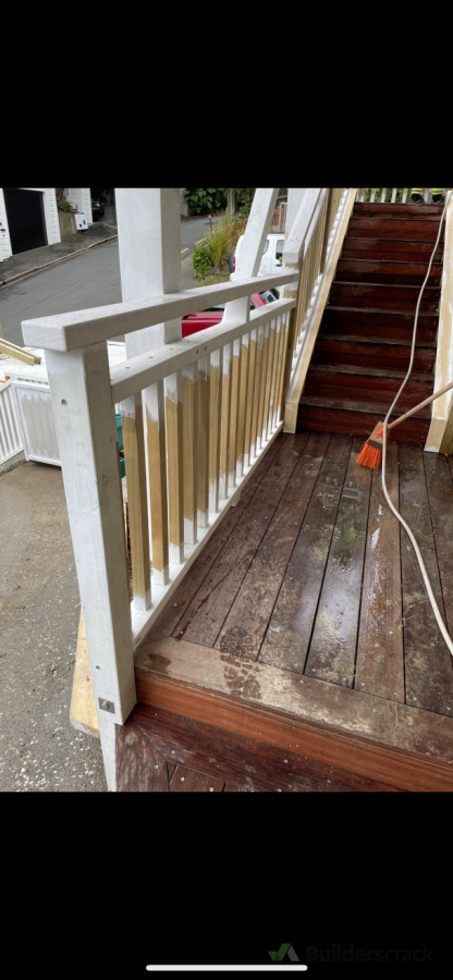 It’s 2023 and here we are, installation of staircase and landing. Purple heart timber came up beautifully. Hand rail installed ready for the painter.