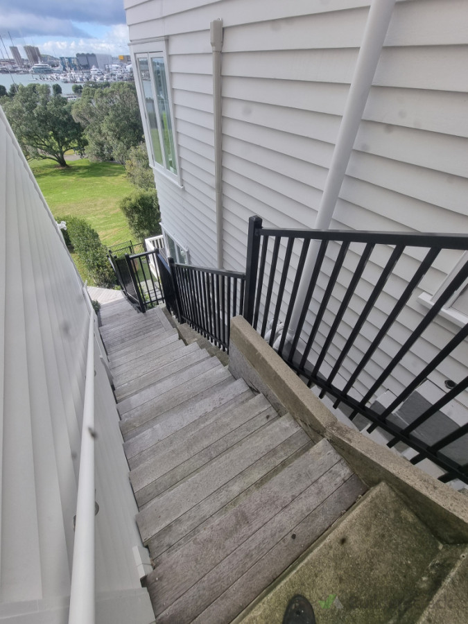 Ali fencing surface mounted on boundry to divide neighboring home