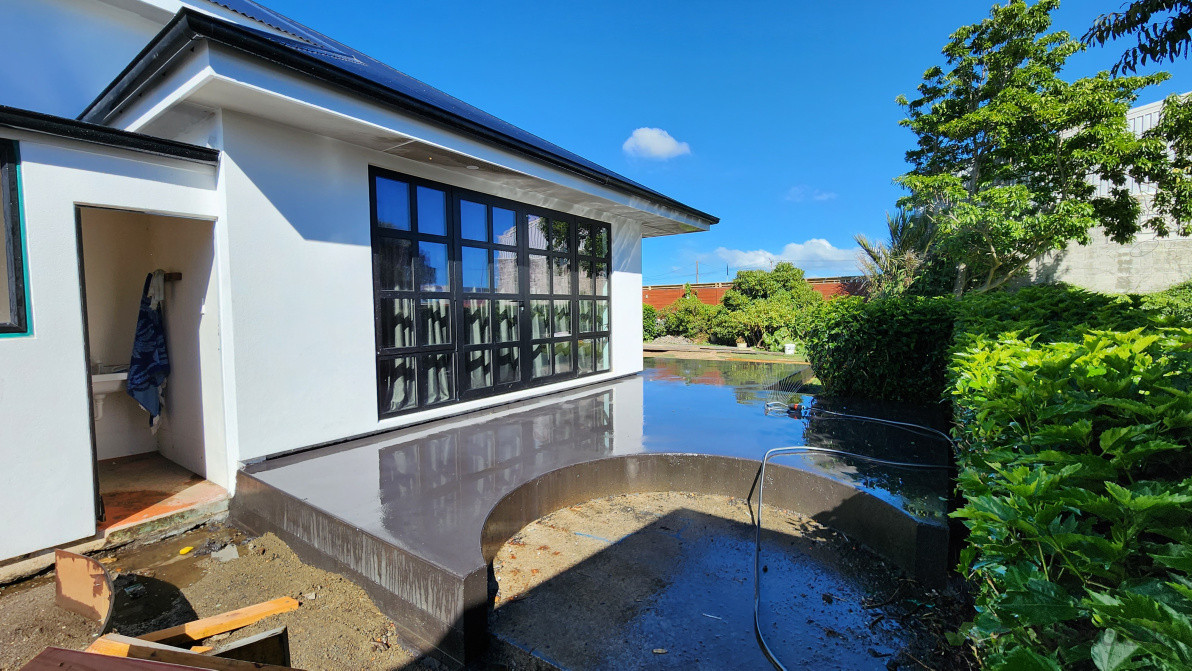 Concrete patio Curved for Hot Tub