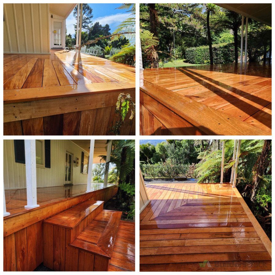 Pride mahogany wrap around deck