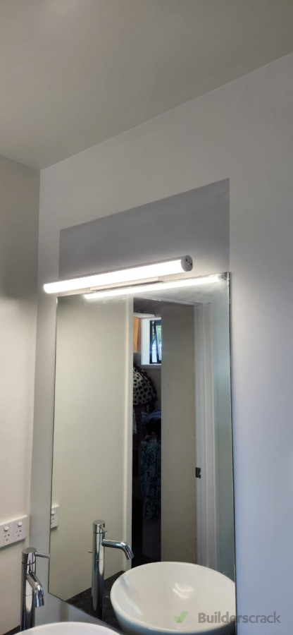 End result of bathroom light - patch and replace.