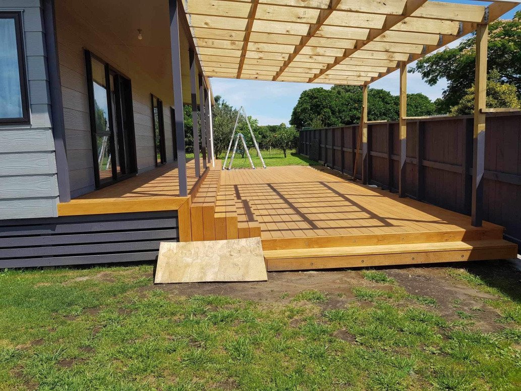 New deck with veranda