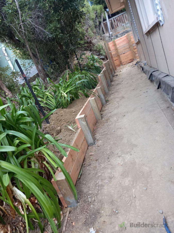 Retaining wall installation