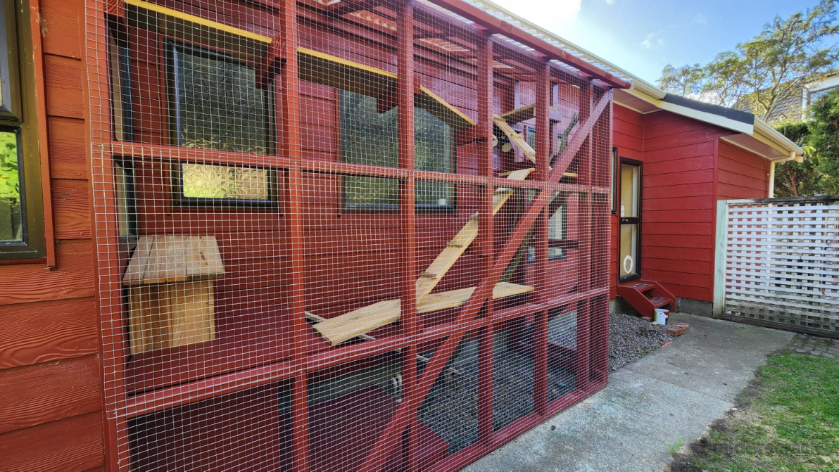 Catio installed for an indoor cat