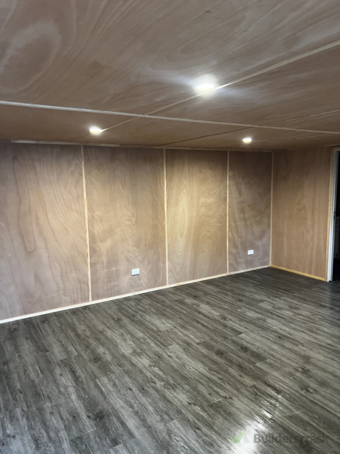 Finished ply and vinyl plank flooring in one of our cabins