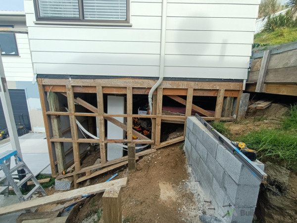 During - new framing installed