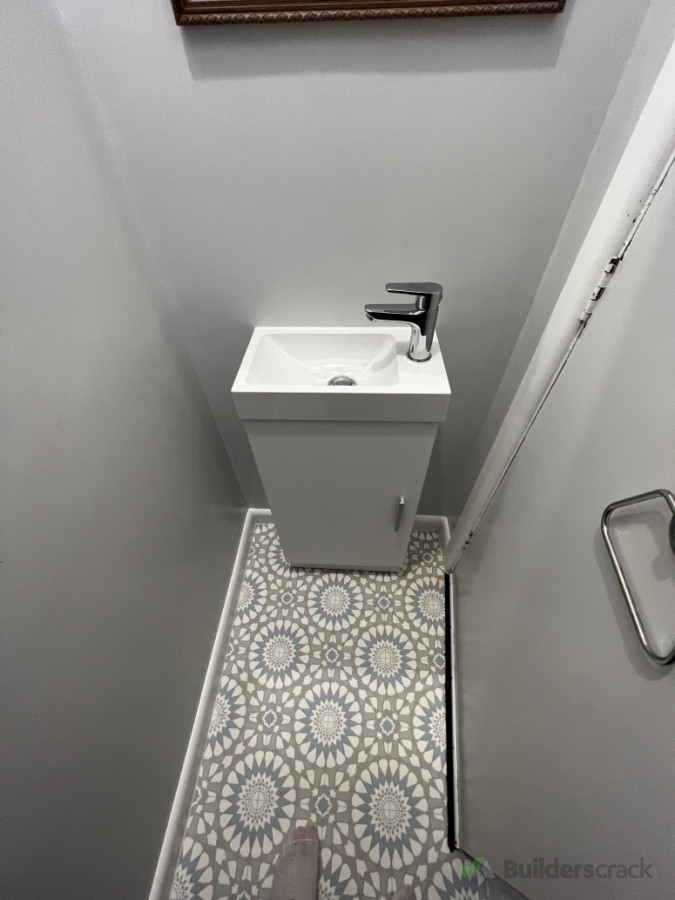 new sink and floor covering