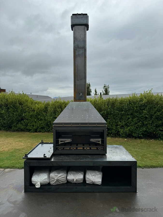 Outside fireplace install