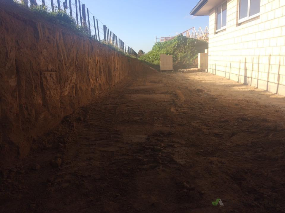 Site cut ready for retaining wall