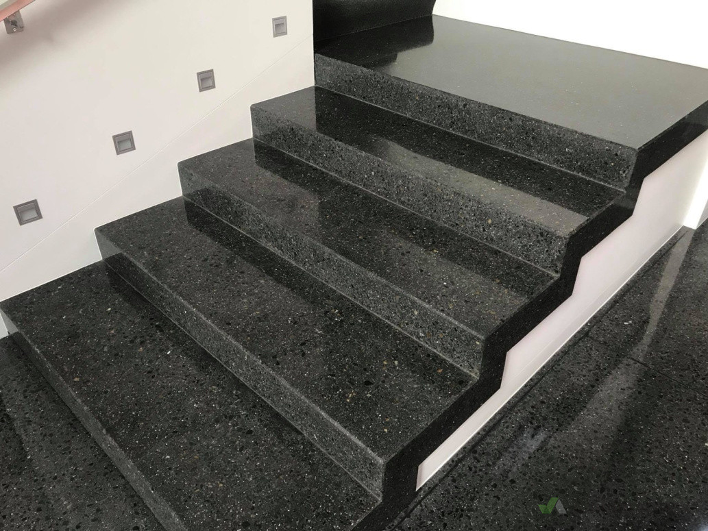 Polished concrete stairs