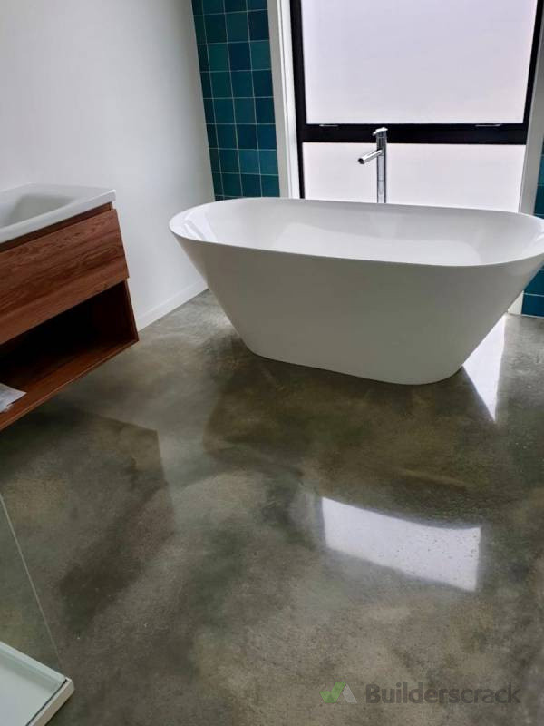 Marble - surface polish in a residential new build home bathroom