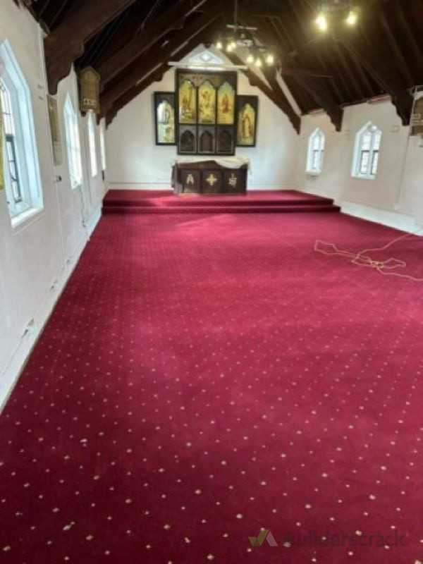 Axminster carpet install St Barnabas Church