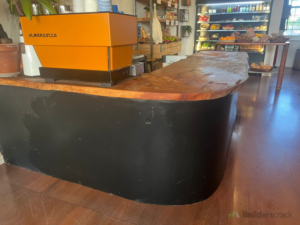 shop counter macrocarpa