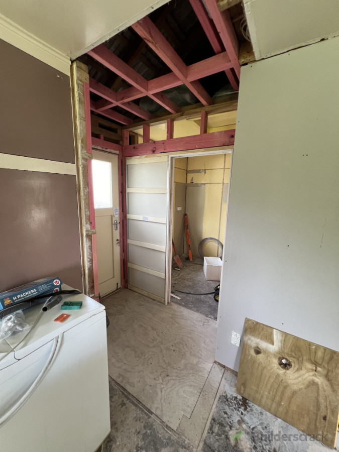 External door relocate and slider install