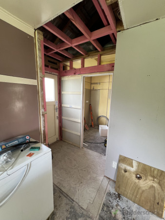 External door relocate and slider install