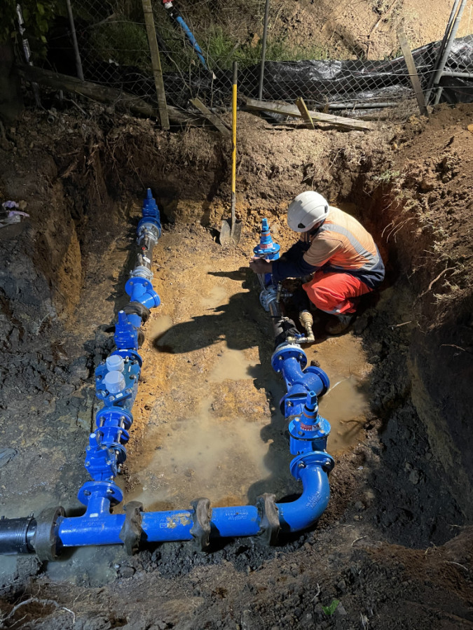 Portable Water and Fire Sprinkler Supply Install