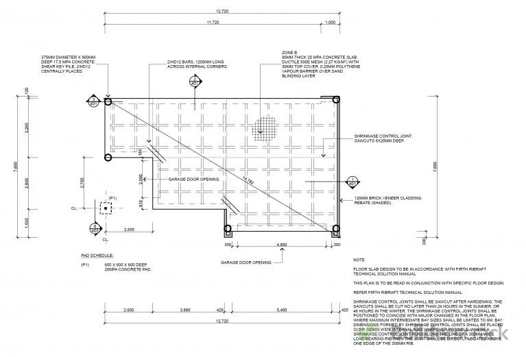 Ribraft shed foundation - 75m2 (# 173669) Builderscrack