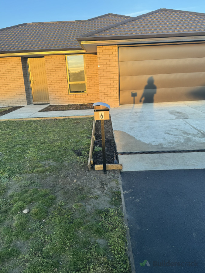 Concrete post and installed letter box