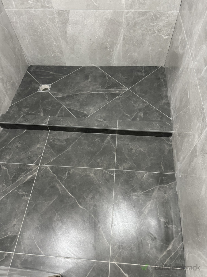 Install Dimand Cut Shower Tray and Floor Tiling