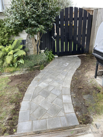 Supplied and installed cobbles. Neat little path to stay out of the mud