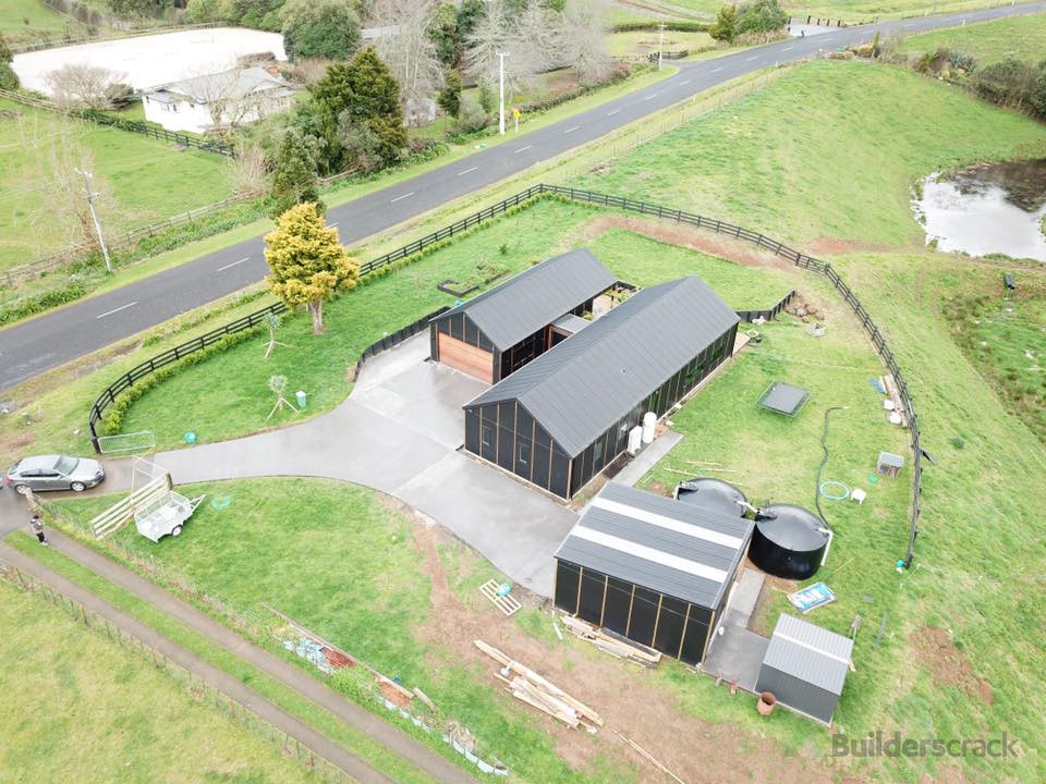 Shed floor, driveway and footpath around this stunning house