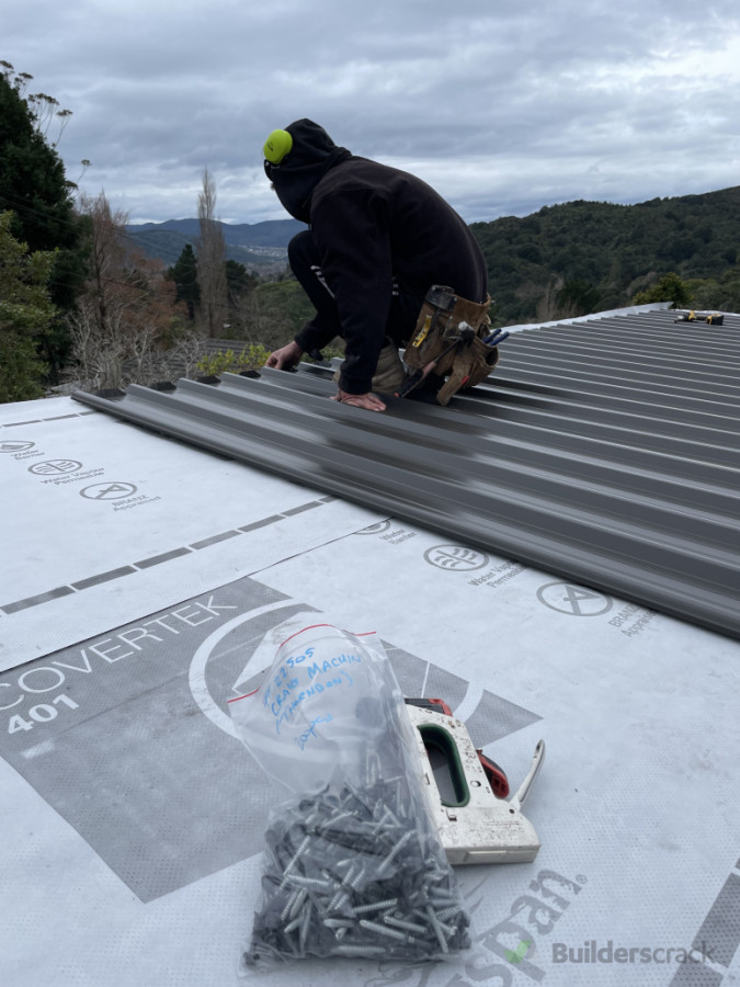 Here’s a single plane garage roof we replaced in pinehaven Upper Hutt, July 2024