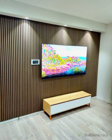 Wall panels with Wall mounted Tv