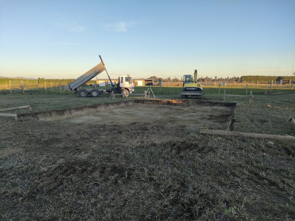 New house foundation's going in. Rolleston