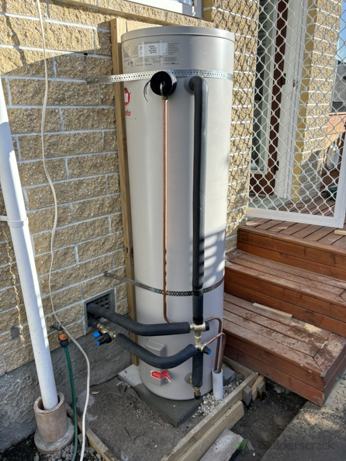 New outdoor cylinder from low pressure to mains