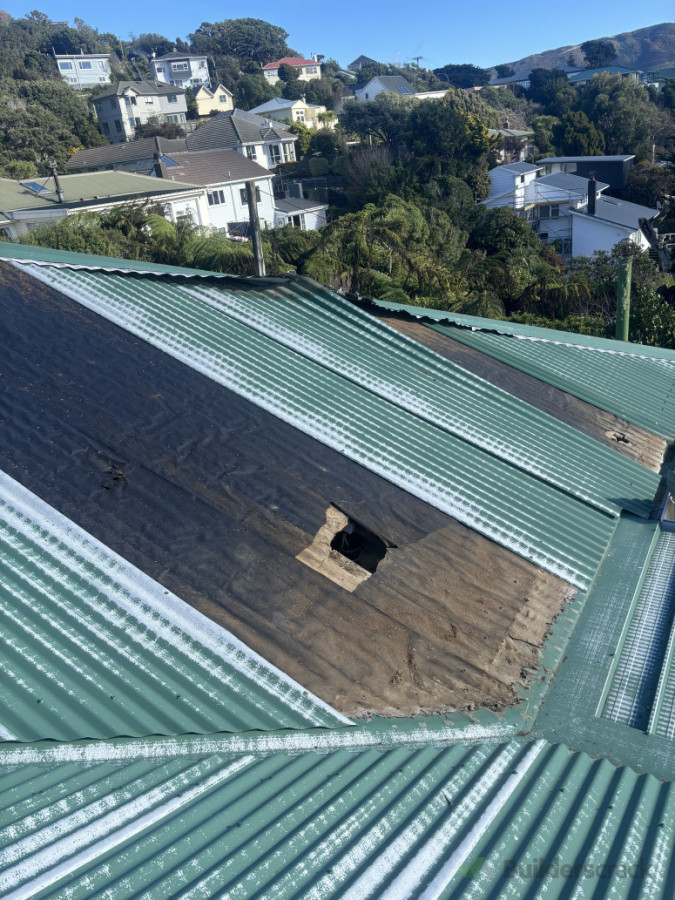 Replace rusted sheets to section of the roof before