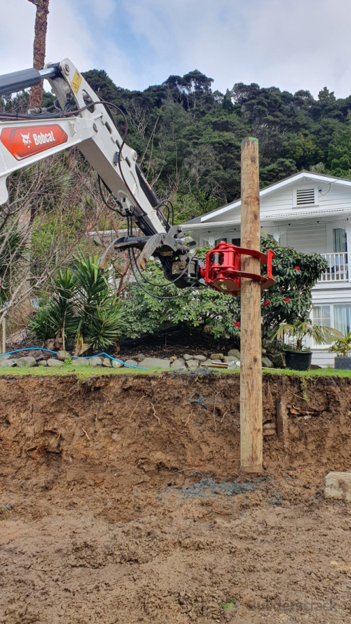 Retaining wall placement in Huia Auckland