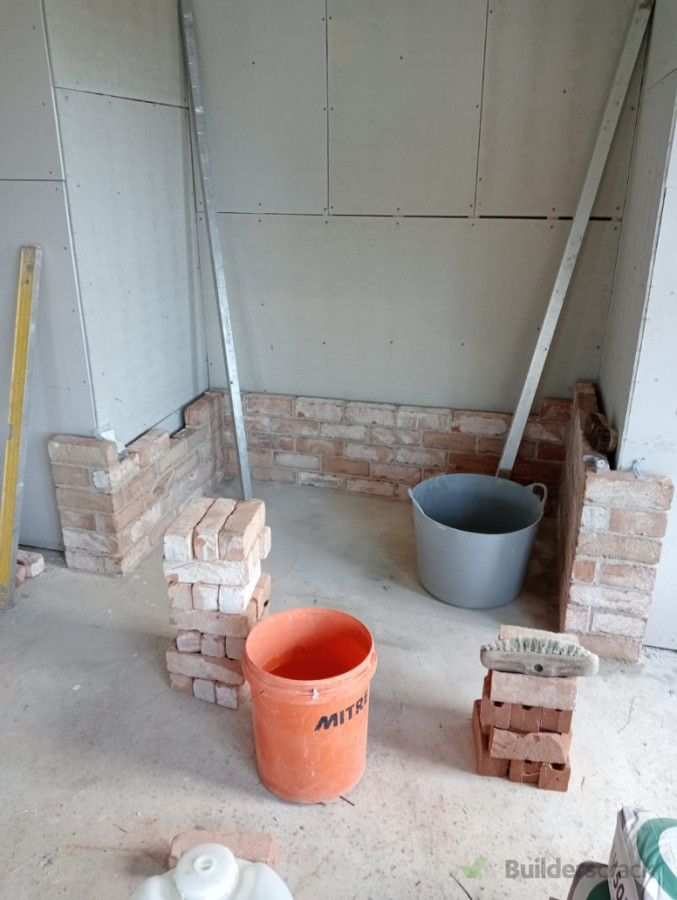 brick alcove for wood burner