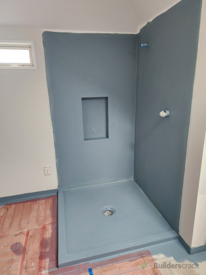 Hub installation, screeding and waterproofering