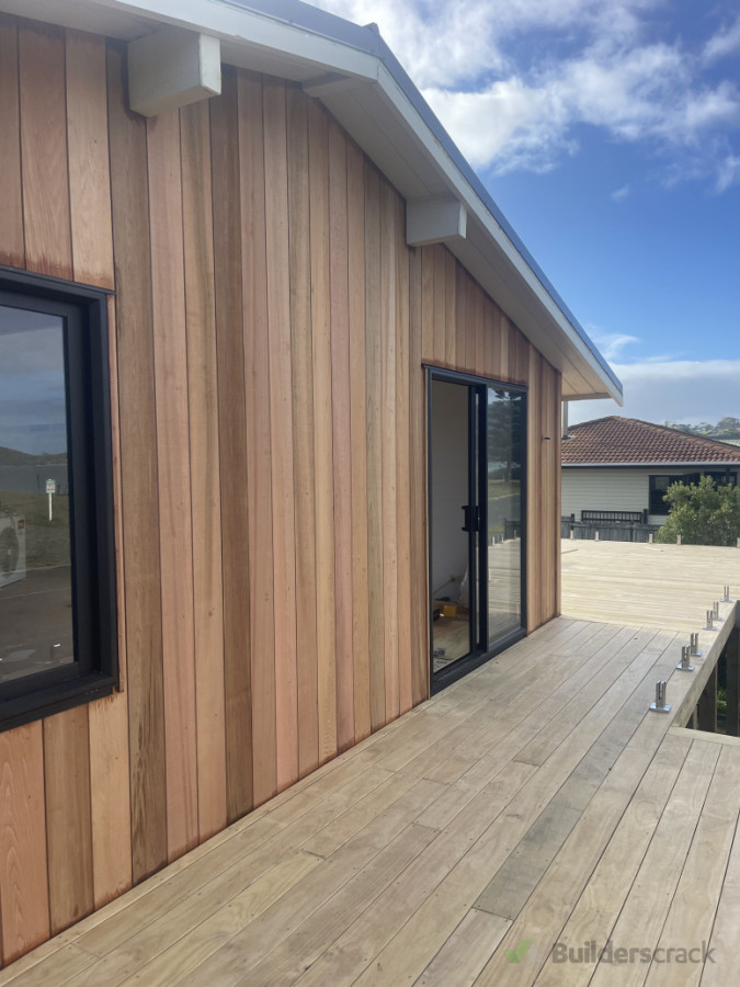 Vertical cedar cladding