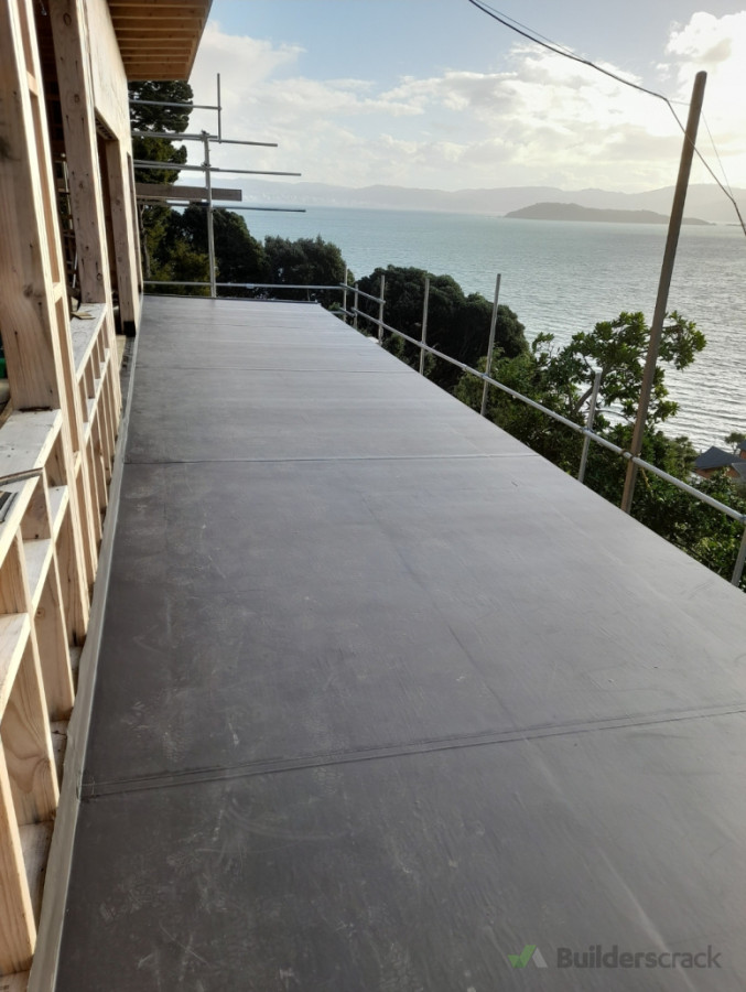 New Viking Ironsand color TPO for this brand new deck with a beautiful view