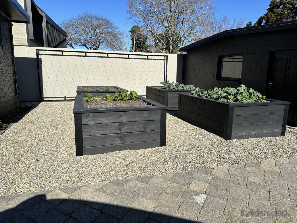 Planter boxes and ground works.